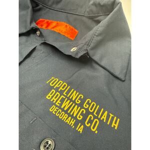 Toppling Goliath Brewing Co Button Up Shirt Mens Large Craft Beer Promo